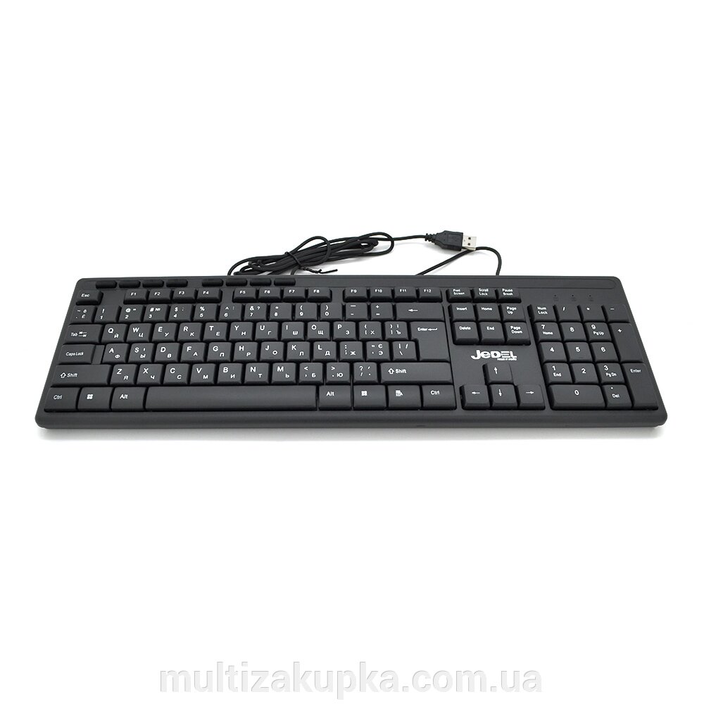 Клавіатура USB JEDEL K52, довжина кабелю 170см, ( Eng / Укр / Рус ), ( 483х188х35 мм ) Black, 104к, Q20 від компанії Mультізакупка - фото 1