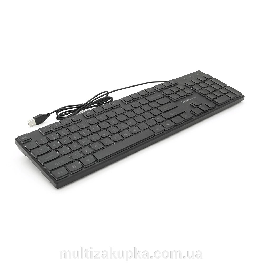 Клавіатура з підсвічуванням USB JEDEL K510, довжина кабелю 170см, (Eng), (483х188х35 мм) Black, 104к, Q20 від компанії Mультізакупка - фото 1