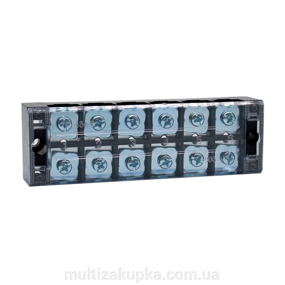 Клемна колодка 6-розрядна TB-4506 45A/600V, переріз дроту 0,5-4,0 мм2, 20 шт в упаковці, ціна за штуку від компанії Mультізакупка - фото 1