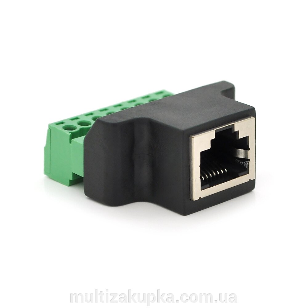 Клемна колодка 8-розрядна + RJ45 8P8С мама, екранована від компанії Mультізакупка - фото 1