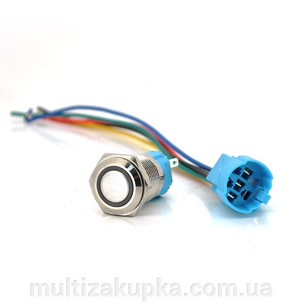 Кнопка без фіксації 3A 220V Blue ціна за штуку від компанії Mультізакупка - фото 1