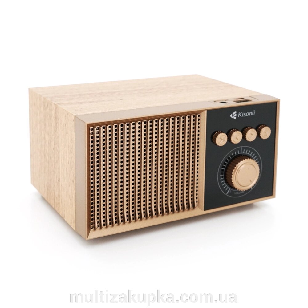 Колонка Kisonli G10 Bluetooth 5.0, 1х5W, 1200mAh, 90dB, USB/TF/BT/FM/AUX, DC: 5V/1A, Red-Wood, BOX, Q50 від компанії Mультізакупка - фото 1