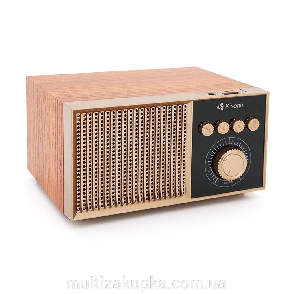 Колонка Kisonli G10 Bluetooth 5.0, 1х5W, 1200mAh, USB/TF/BT/FM/AUX, DC: 5V/1A, Brown, BOX, Q50 від компанії Mультізакупка - фото 1