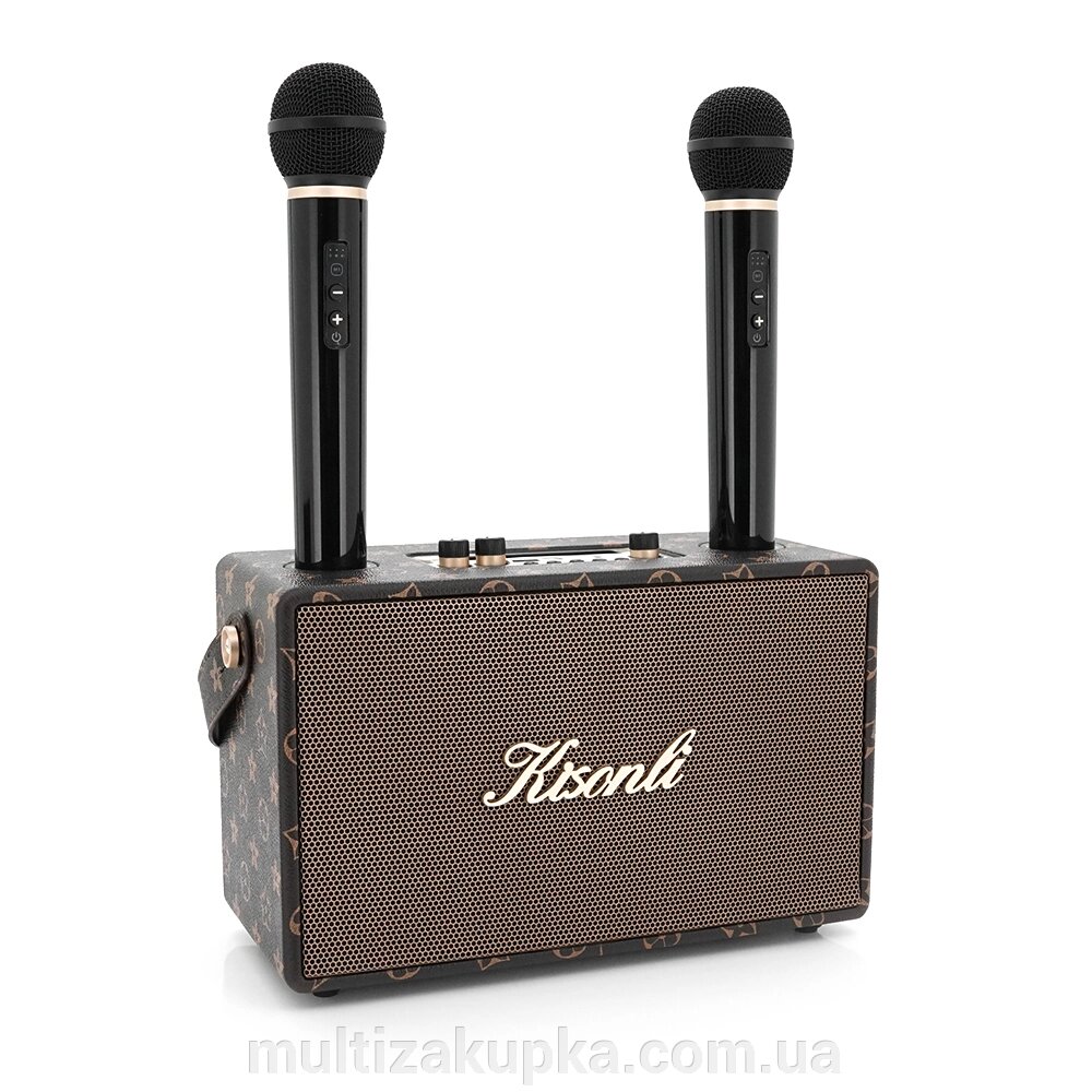 Колонка Kisonli G101 Bluetooth 5.0, Two microphone, 2х15W, 2400mAh, USB, DC: 5V/1A, BOX, Brown, Q8 від компанії Mультізакупка - фото 1