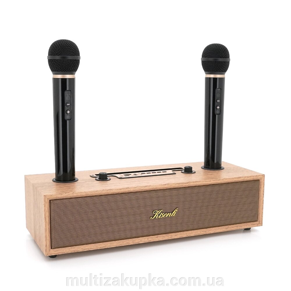 Колонка Kisonli G102 Bluetooth 5.3, Two microphone, 2х8W, 1800mAh, USB/TF/BT/AUX, DC: 5V, BOX, Wooden, Q8 від компанії Mультізакупка - фото 1