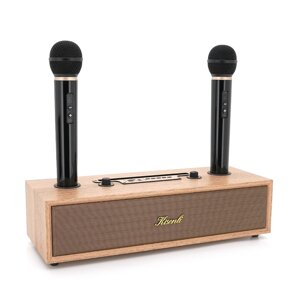 Колонка Kisonli G102 Bluetooth 5.3, Two microphone, 2х8W, 1800mAh, USB/TF/BT/AUX, DC: 5V, BOX, Wooden, Q8