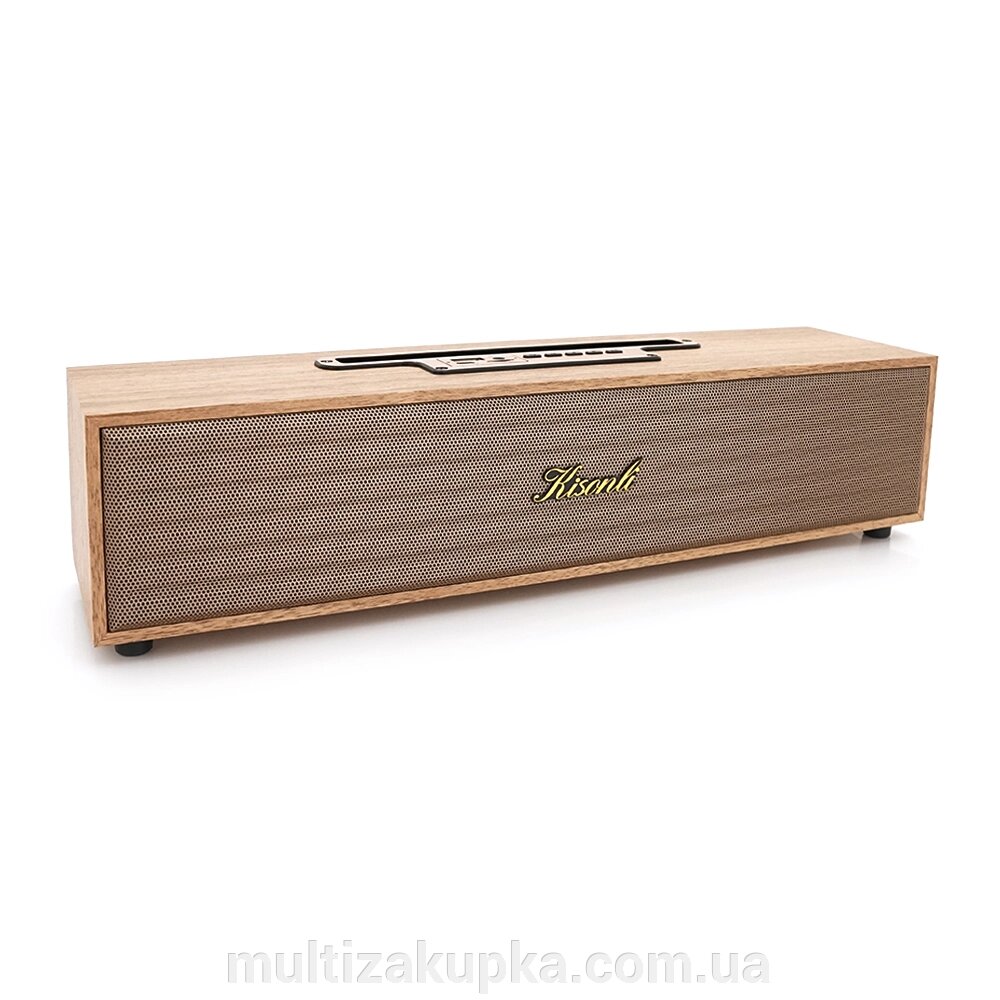 Колонка Kisonli G11A Bluetooth 5.0, 2х5W, 1200mAh, 90dB, USB/TF/BT/FM/AUX, DC: 5V/1A, Wooden, BOX, Q20 від компанії Mультізакупка - фото 1