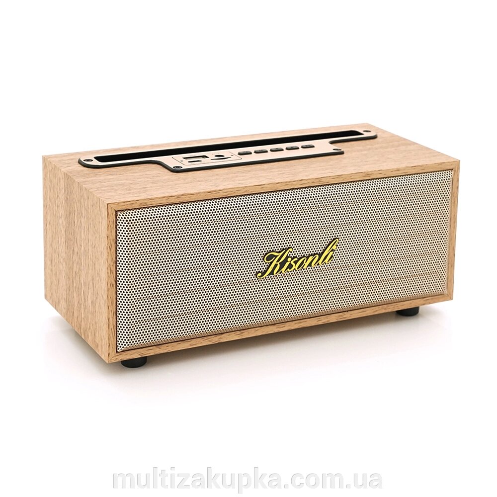 Колонка Kisonli G12A Bluetooth 5.0, 1х8W, 1200mAh, USB/TF/BT/AUX, DC: 5V/1A, Wooden, BOX, Q40 від компанії Mультізакупка - фото 1