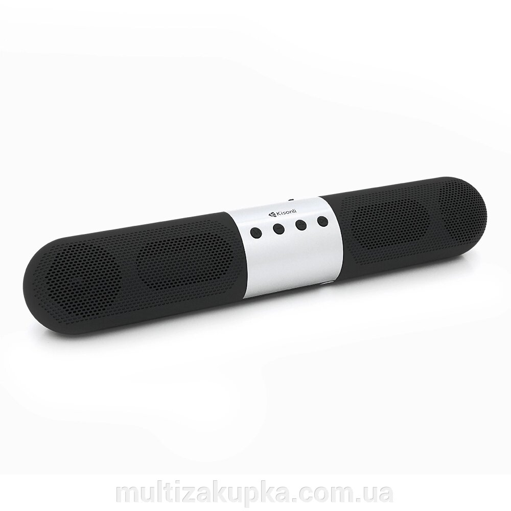 Колонка Kisonli LED-906 Bluetooth 5.0, 2х5W, 1800mAh, USB/TF/BT/FM/AUX, DC: 5V/1A, Black, BOX, Q40 від компанії Mультізакупка - фото 1