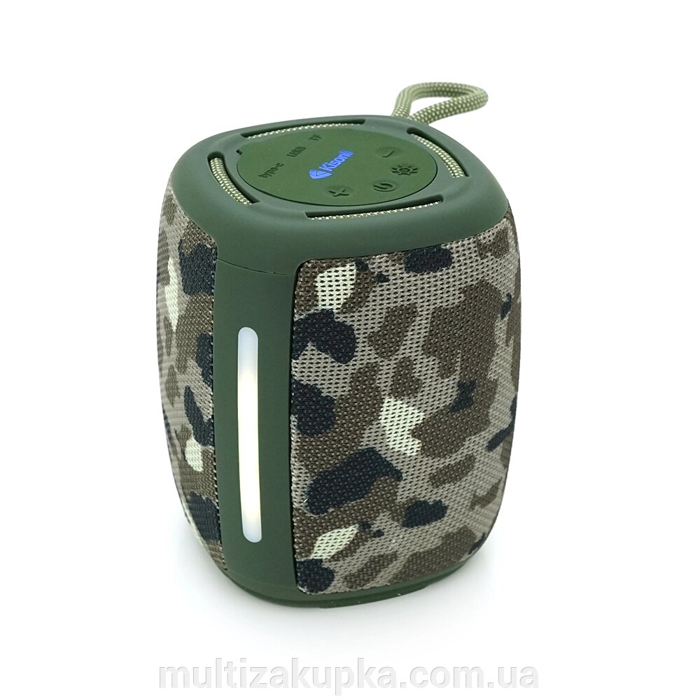 Колонка Kisonli Q17 Bluetooth 5.3, 1х8W, 1800mAh, USB/TF/TWS/FM/BT/LED, DC: 5V/1A, BOX, Camouflage, Q45 від компанії Mультізакупка - фото 1