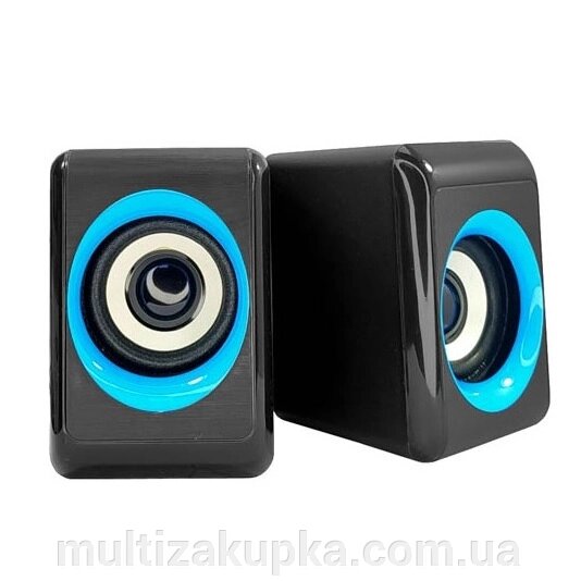 Колонки 2.0 Hotmai HT-208 USB + 3.5mm, 2x2W, 20Hz- 18KHz, з регулятором гучності, Black, BOX, 48 від компанії Mультізакупка - фото 1