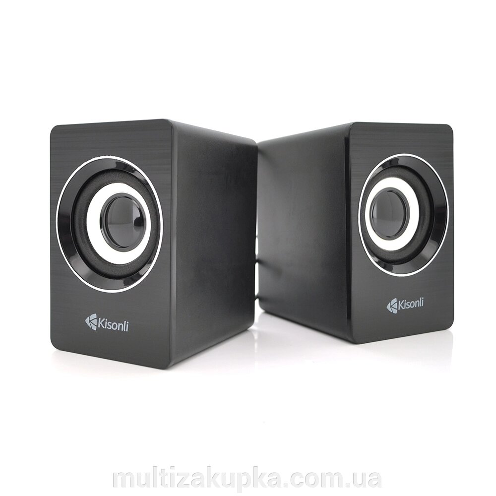 Колонки 2.0 Kisonli A-707, для ПК і ноутбука, USB + 3.5mm, 2x3W, 20Hz- 20KHz, Black, BOX, Q60 від компанії Mультізакупка - фото 1