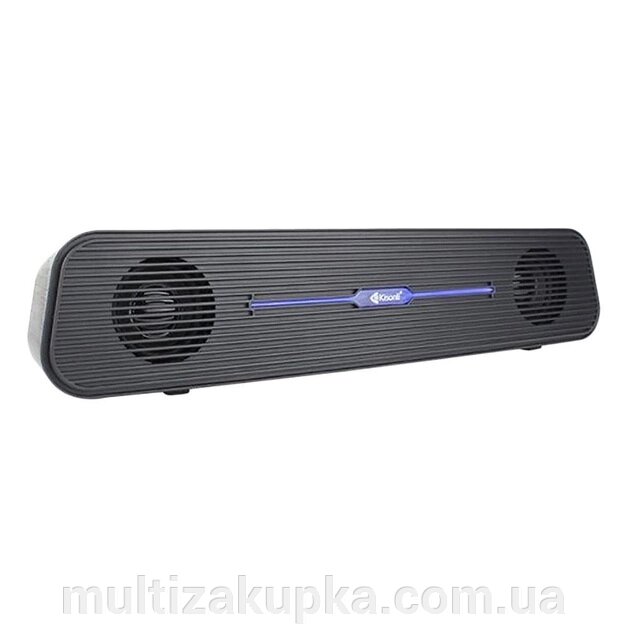 Колонки 2.0 Kisonli i-520, для ПК і ноутбука, USB + 3.5mm, 2x3W, 20Hz- 20KHz, Black, BOX, Q40 від компанії Mультізакупка - фото 1