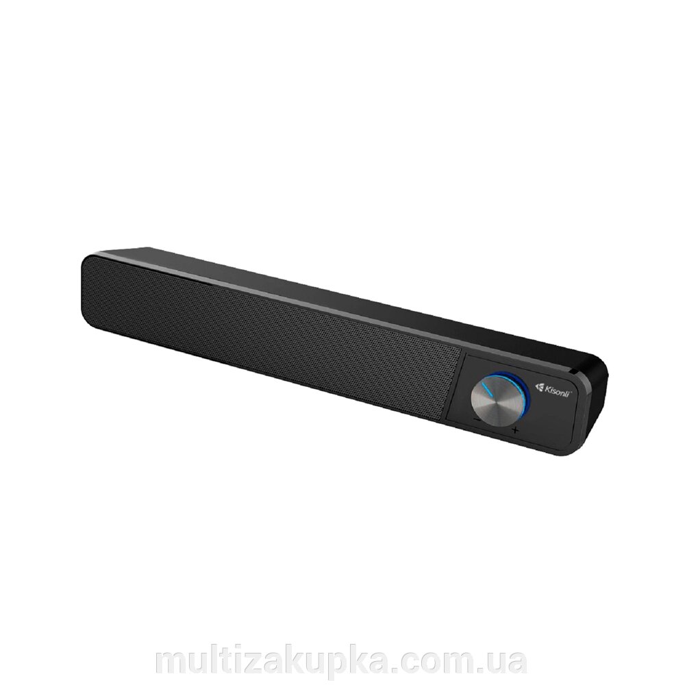 Колонки 2.0 Kisonli i-560, для ПК та ноутбука, USB + 3.5mm, 2x3W, 20Hz-20KHz, Black, BOX, Q40 від компанії Mультізакупка - фото 1