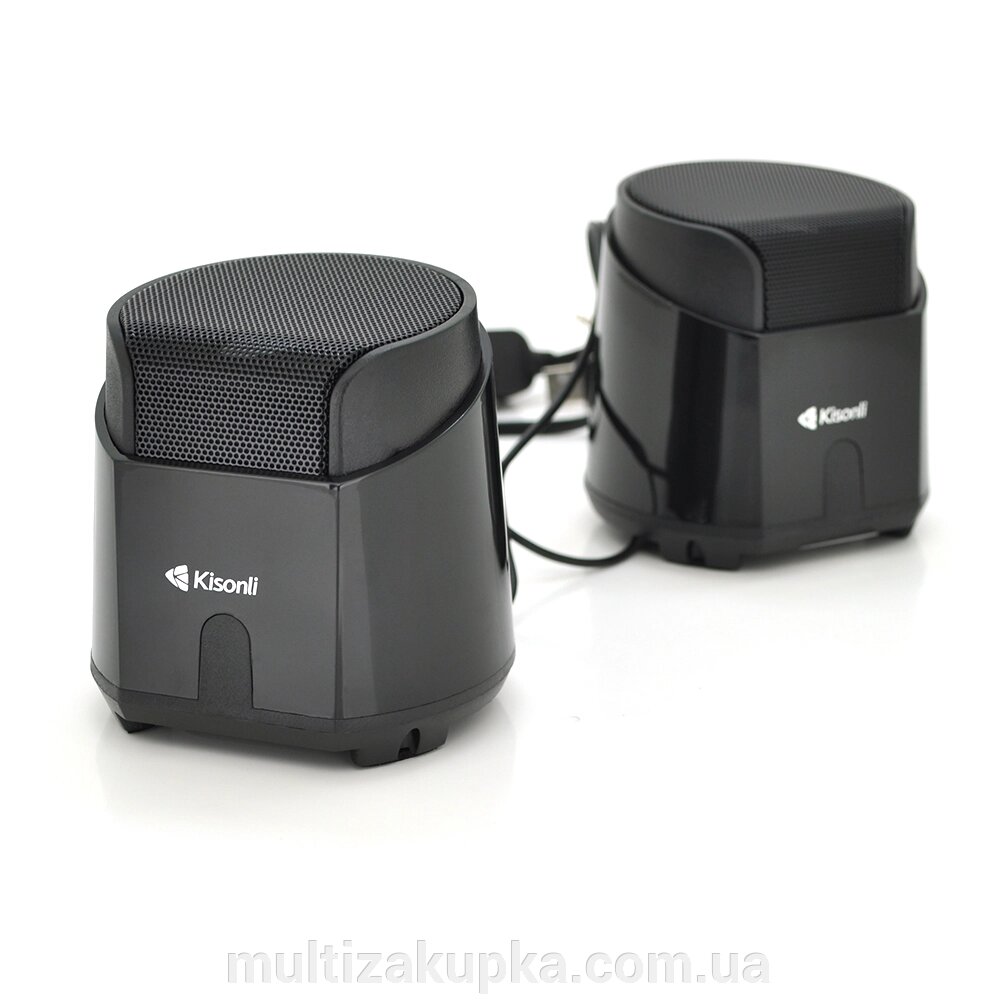 Колонки 2.0 Kisonli K500, для ПК і ноутбука, USB + 3.5mm, 2x3.5W, 20Hz- 20KHz, Black, BOX, Q50 від компанії Mультізакупка - фото 1