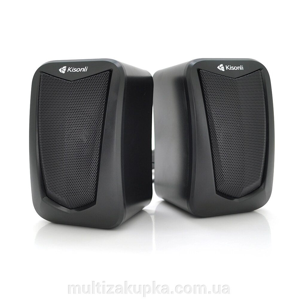 Колонки 2.0 Kisonli KS-06, для ПК і ноутбука, USB + 3.5mm, 2x3W, 20Hz- 20KHz, Black, BOX, Q50 від компанії Mультізакупка - фото 1