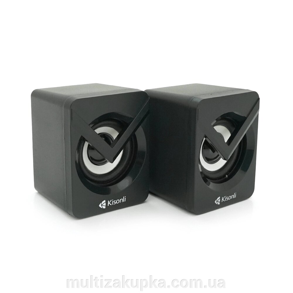 Колонки 2.0 Kisonli L-1040 для ПК та ноутбука, USB + 3.5mm, 2x3W, 20Hz-20KHz, 20X11X13mm, black від компанії Mультізакупка - фото 1