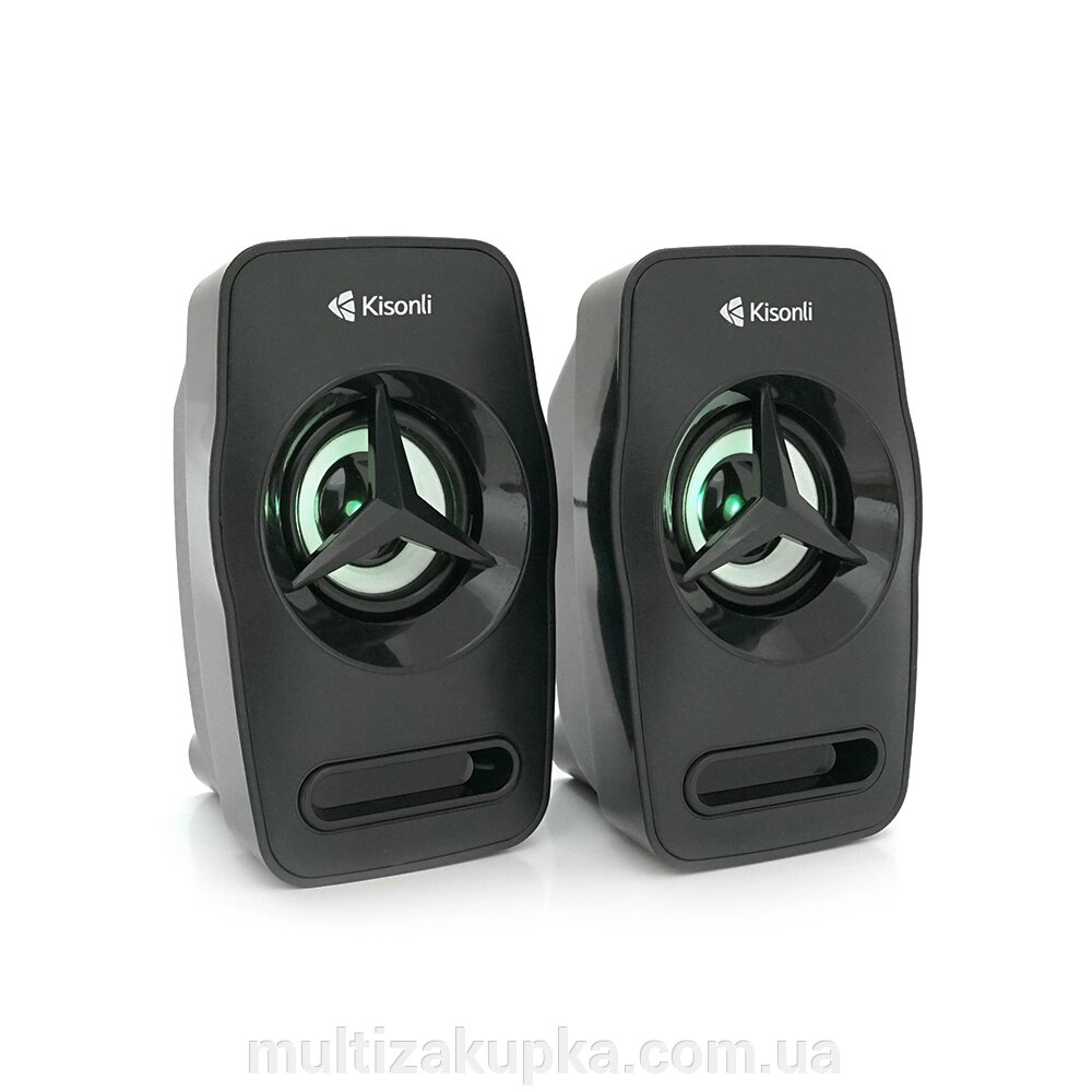 Колонки 2.0 Kisonli L-3030 для ПК та ноутбука, USB + 3.5mm, 2x3W, 20Hz-20KHz, 20X11X13mm, black від компанії Mультізакупка - фото 1