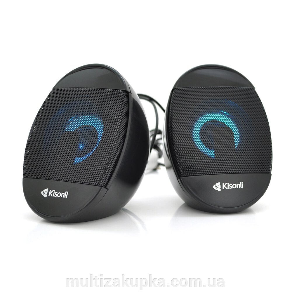 Колонки 2.0 Kisonli L-7070 для ПК і ноутбука, USB + 3.5mm, 2x3W, 20Hz- 20KHz, Black, BOX, Q50 від компанії Mультізакупка - фото 1