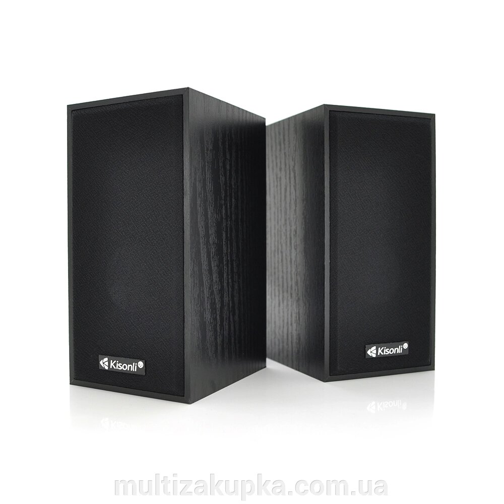 Колонки 2.0 Kisonli T-004  для ПК і ноутбука, USB + 3.5mm, 2x3W, 20Hz- 20KHz, Black, BOX, Q40 від компанії Mультізакупка - фото 1