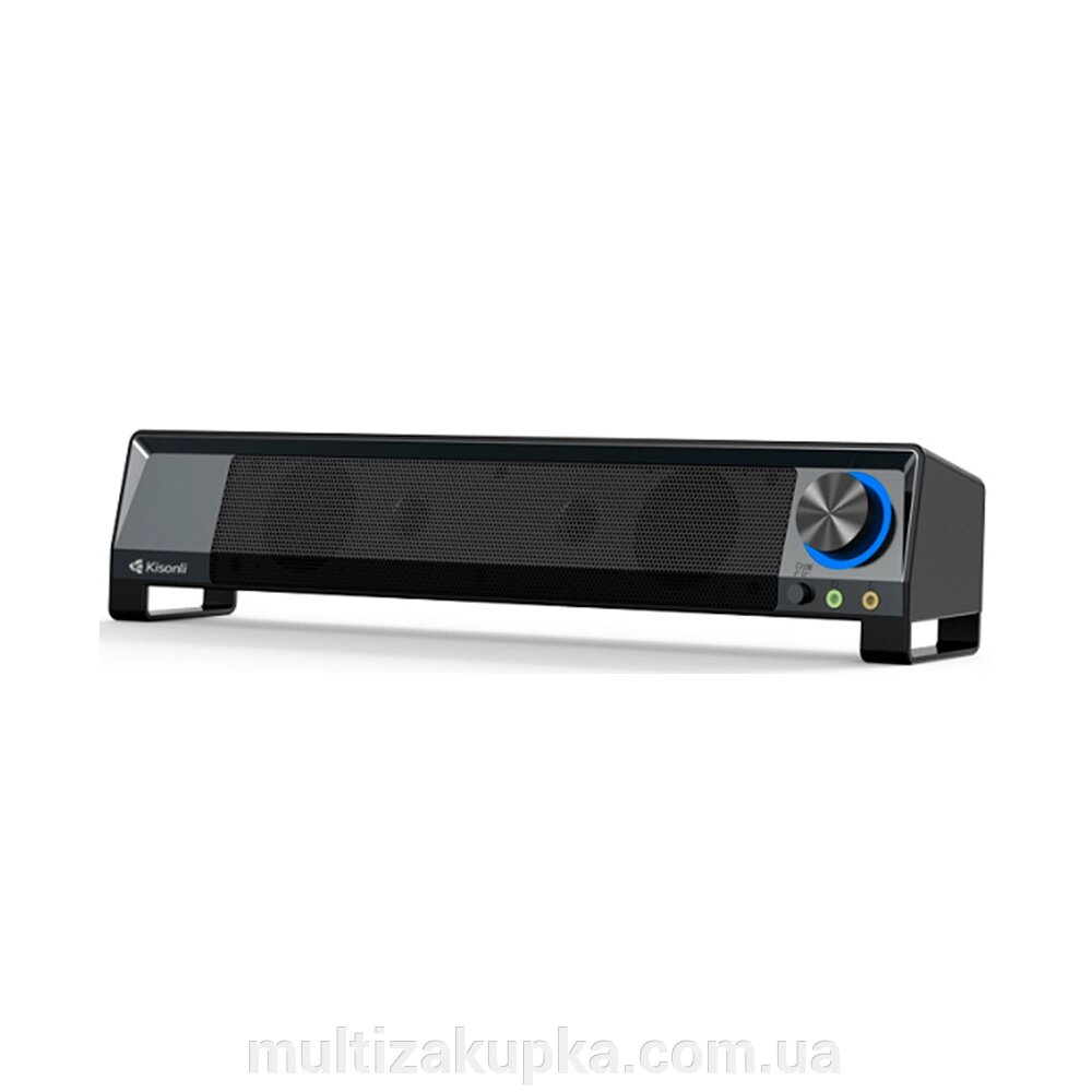 Колонки 2.0 Kisonli X2 для ПК та ноутбука, USB + 3.5mm, 2x3W, 20Hz-20KHz, DC: 5V, Black, BOX, Q30 від компанії Mультізакупка - фото 1