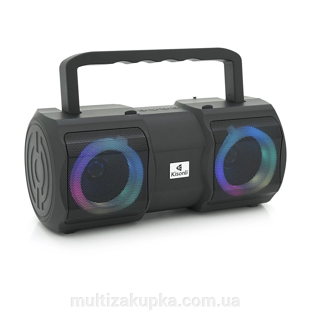 Колонки Kisonli K1 Bluetooth 5.1, 2x10W, 2400mAh, USB, DC: 5V/1A, Black, BOX, Q24 від компанії Mультізакупка - фото 1