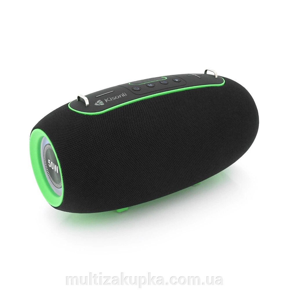 Колонки Kisonli K8 Bluetooth 5.3+EDR, 50W, 4000mAh, USB//TF/BT/TWS/RGB/AUX/EQ, DC5V/1A, 372*198*210mm, 3.1kg від компанії Mультізакупка - фото 1