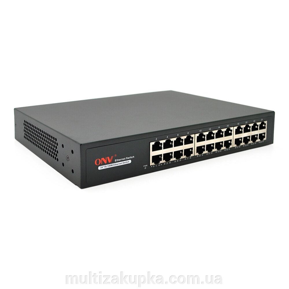 Комутатор Ethernet ONV-H1024 у металевому корпусі, 24*100Мб портів, 270х181х44.5 мм від компанії Mультізакупка - фото 1