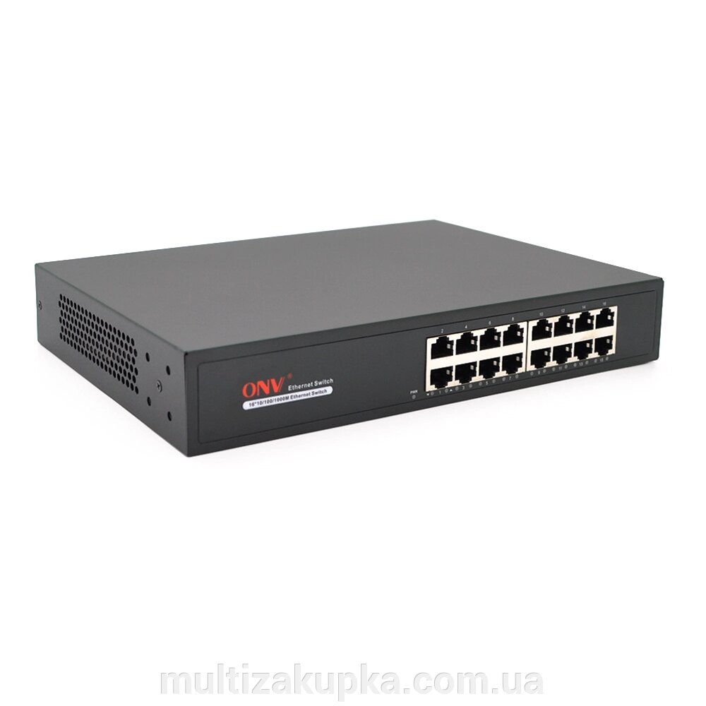 Комутатор Gigabit Ethernet ONV-H3016 у металевому корпусі, 16*1000Мб портів, 270х181х44 мм від компанії Mультізакупка - фото 1