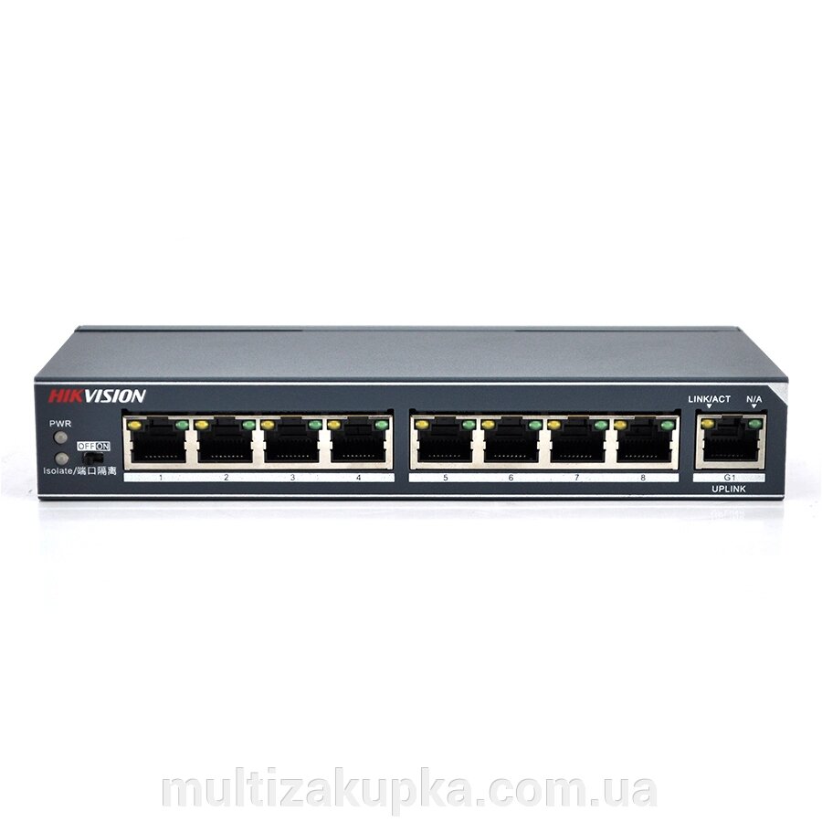 Комутатор Hikvision DS-3E0309-E 8 портів 100Мбіт + 1 порт Ethernet (UP-Link) 1000Мбіт, блок піт 12V 1A в комплекті, від компанії Mультізакупка - фото 1