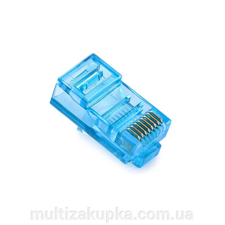 Конектор Merlion RJ-45 8P8C UTP Cat-5 (100 шт / уп.) Q100 Синій від компанії Mультізакупка - фото 1