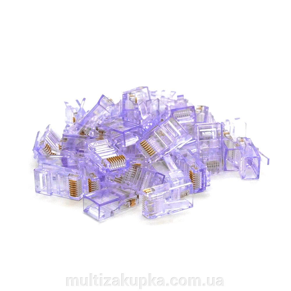 Конектор Noname RJ-45 8P8C UTP Cat-5 (100 шт / уп.) Q100 Violet від компанії Mультізакупка - фото 1