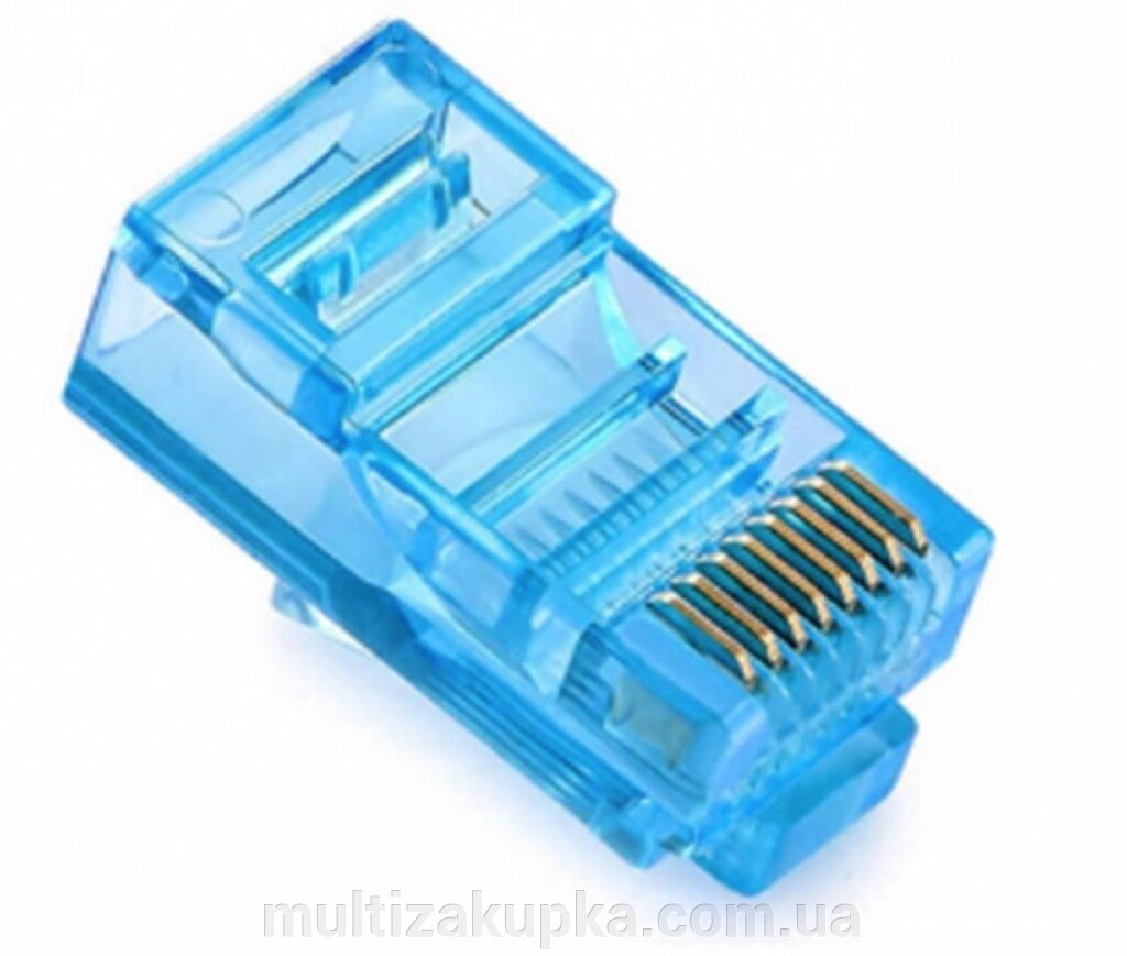 Конектор Ritar RJ-45 8P8C UTP Cat-5 (100 шт / уп.) Q100 Blue в тубі від компанії Mультізакупка - фото 1