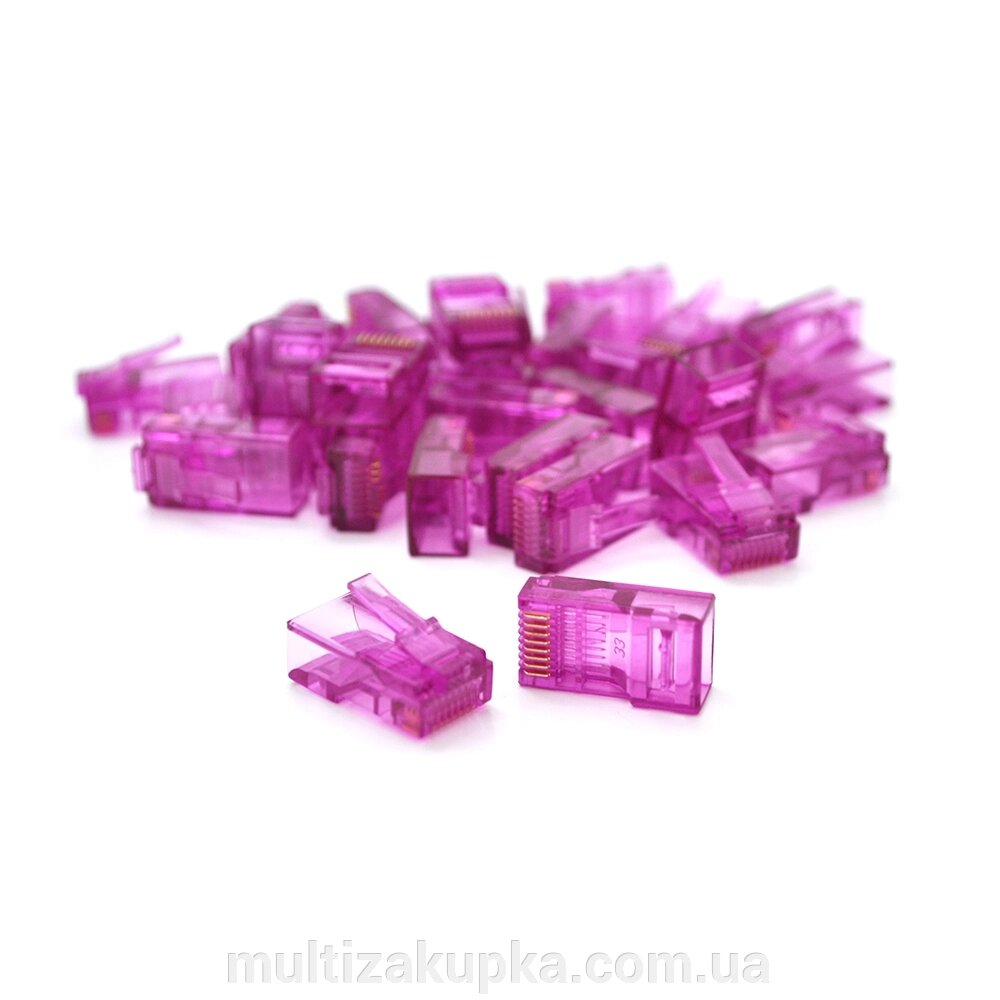 Конектор Ritar RJ-45 8P8C UTP Cat-5 (100 шт / уп.) Q100 Violet від компанії Mультізакупка - фото 1