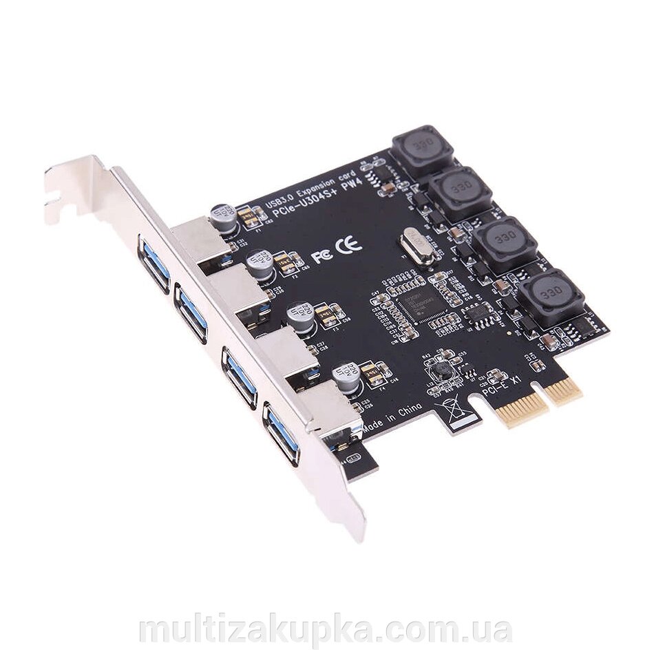 Контролер PCI-Е=>USB 3.0, 4 порти, 5Gbps, BOX від компанії Mультізакупка - фото 1