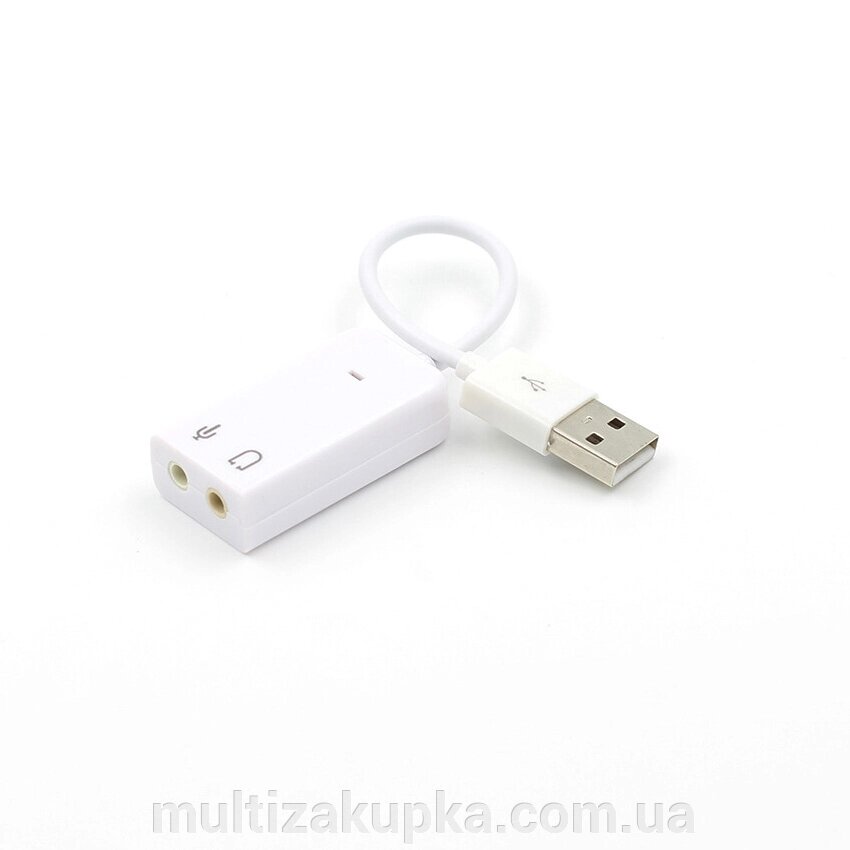 Контролер USB-sound card (5.1) 3D sound (Windows 7 ready), White, OEM від компанії Mультізакупка - фото 1