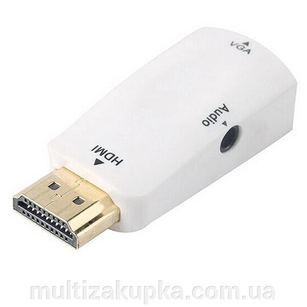 Конвертер-адаптер HDMI ( тато ) на VGA ( мама ), White, CristalBox від компанії Mультізакупка - фото 1