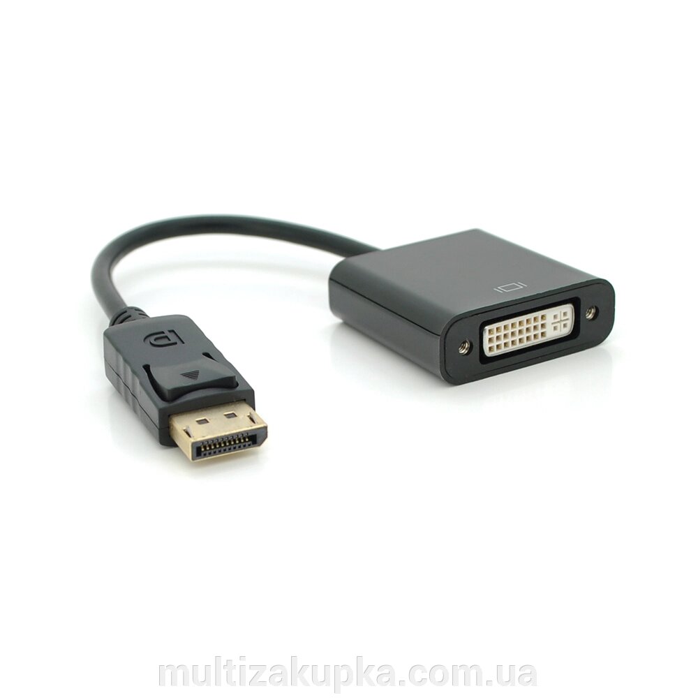 Конвертер Display Port ( тато ) на DVI24 + 1 ( мама ) 30cm, Black, 4K / 2K, Пакет від компанії Mультізакупка - фото 1