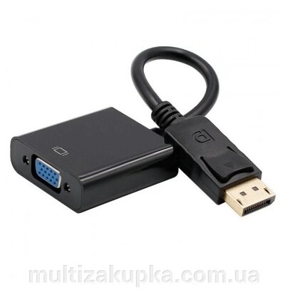 Конвертер Display Port ( тато ) на VGA ( мама ) 30cm, Black, 4K / 2K, Пакет від компанії Mультізакупка - фото 1