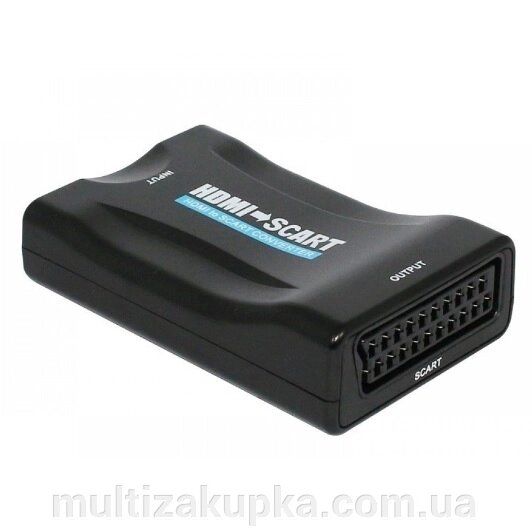 Конвертер HDMI (тато) на SCART (мама), 5V/2A + перехідник, Black, Box, Q250 від компанії Mультізакупка - фото 1