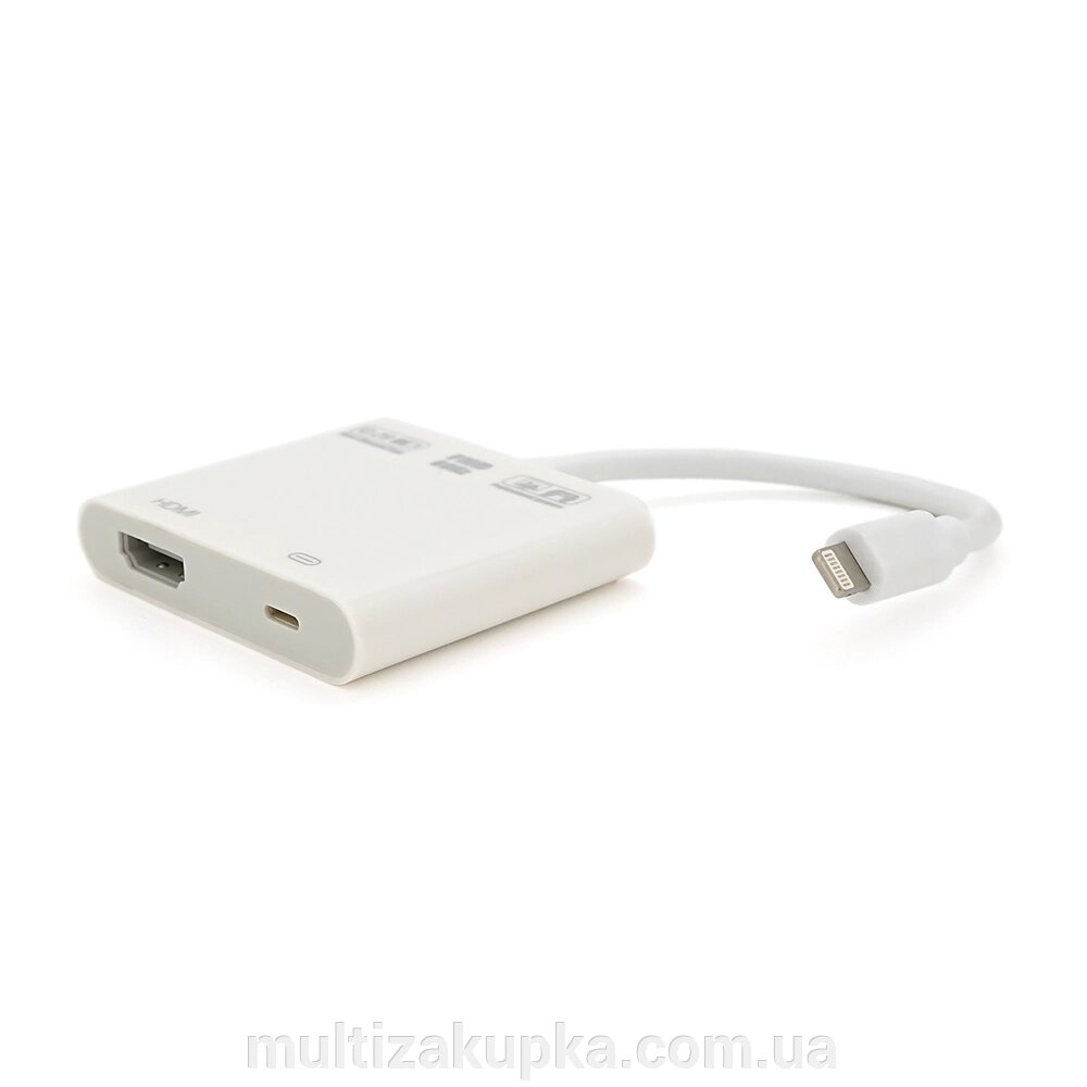 Конвертер Lighting ( тато ) на HDMI ( тато ) 10см, Silver, 4K / 2K, BOX від компанії Mультізакупка - фото 1