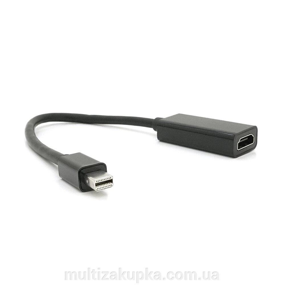 Конвертер mini Display Port ( тато ) на HDMI ( мама ) 10cm, Black, 4K/2K, Пакет від компанії Mультізакупка - фото 1