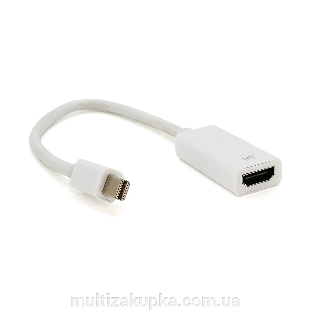 Конвертер mini Display Port ( тато ) на HDMI ( мама ) 10cm, White, 4K/2K, Пакет від компанії Mультізакупка - фото 1