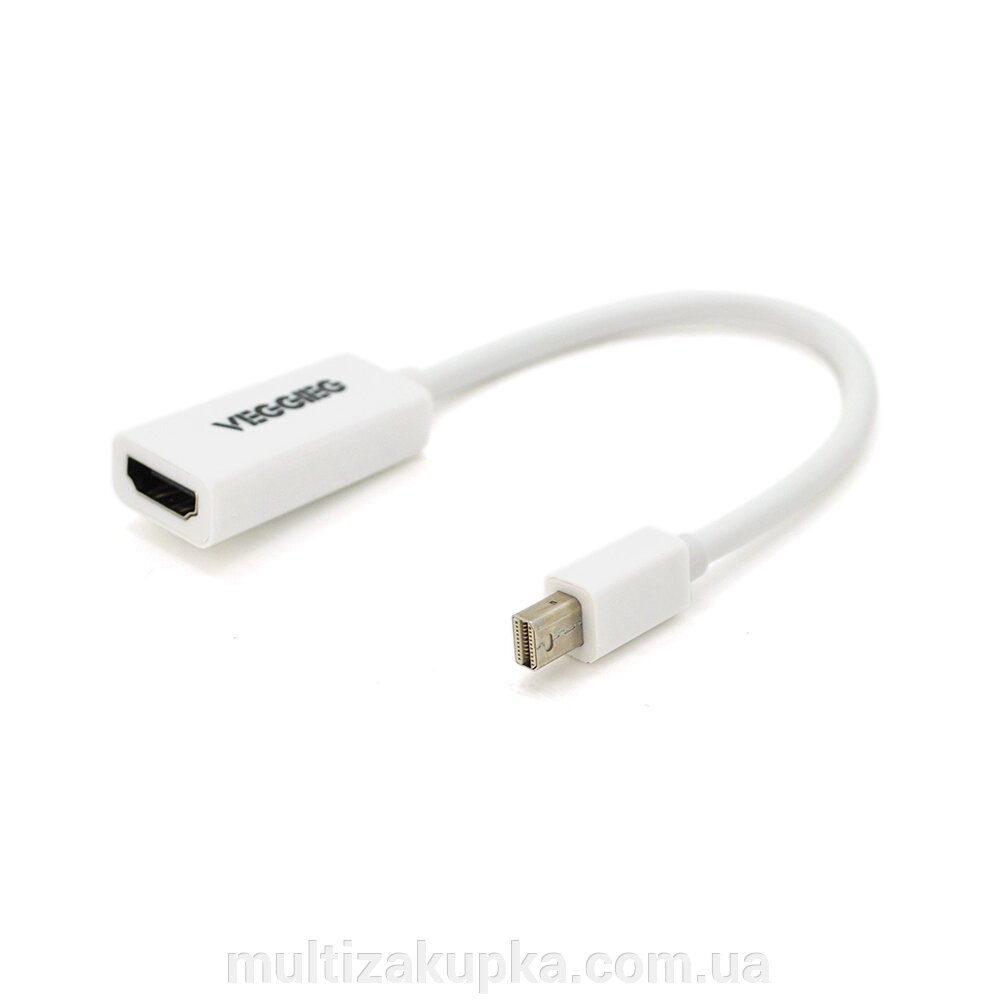 Конвертер VEGGIEG MH-W Display Port ( тато ) на HDMI ( мама ), 25cm, White, Пакет від компанії Mультізакупка - фото 1