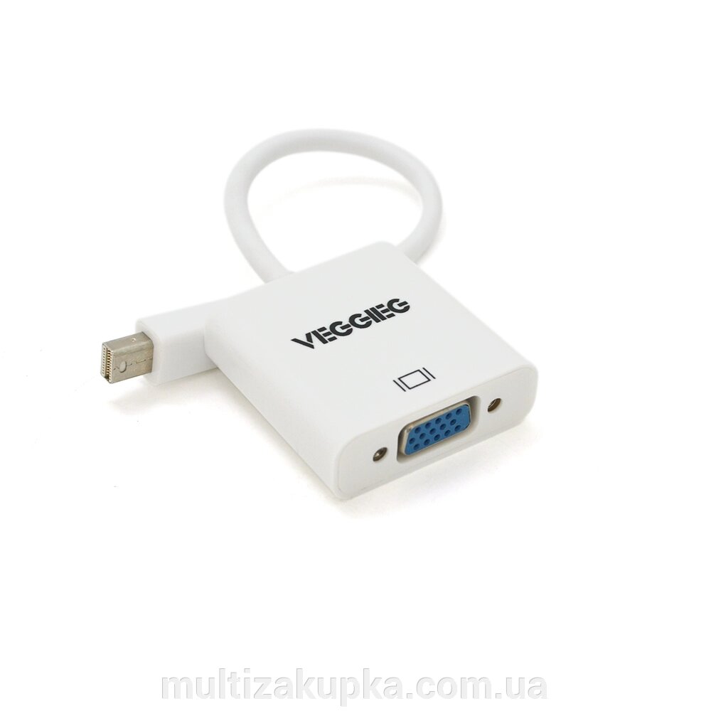 Конвертер VEGGIEG MV-W Display Port ( тато ) на VGA ( мама ), 25cm, White, Пакет від компанії Mультізакупка - фото 1