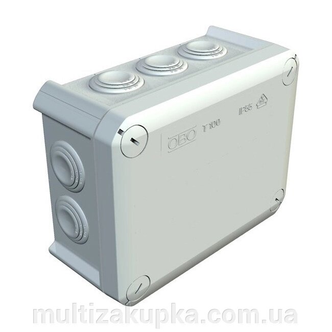 Коробка розподільна зовнішня Т100 15x116x67 IP66 OBO Bettermann колір білий від компанії Mультізакупка - фото 1