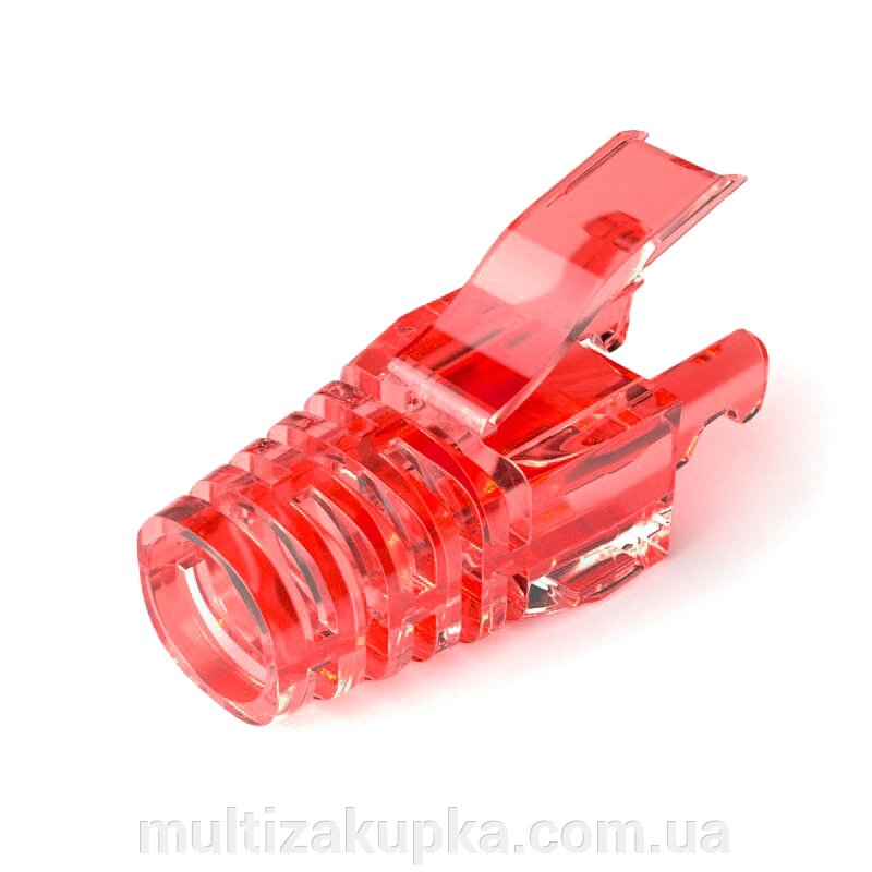 Ковпачок ізолюючий PiPo RJ-45 Cat. 5/Cat. 6 (100 шт/уп.), Transparent-red від компанії Mультізакупка - фото 1