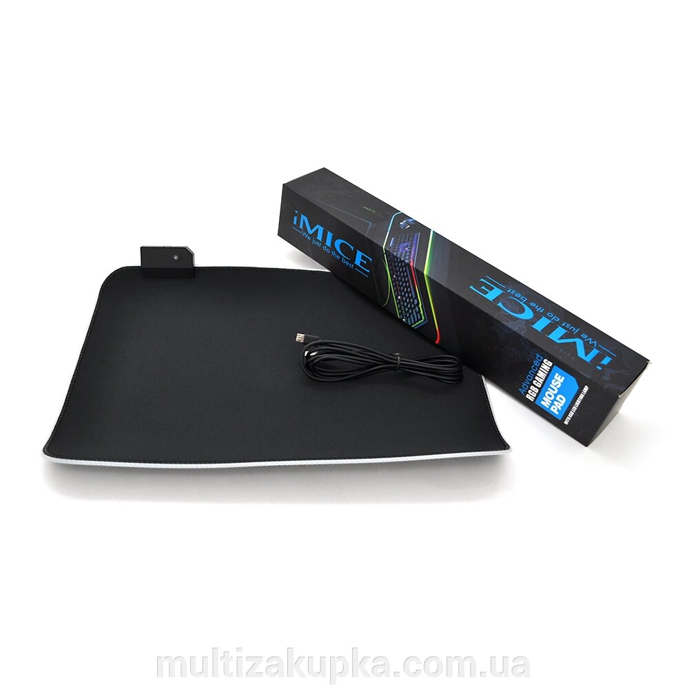 Коврик 250 * 350 для миші iMICE PD-04 тканевий з боковою прошивкою, товщина 4 мм, RGB, під USB- вихід, Color Box від компанії Mультізакупка - фото 1