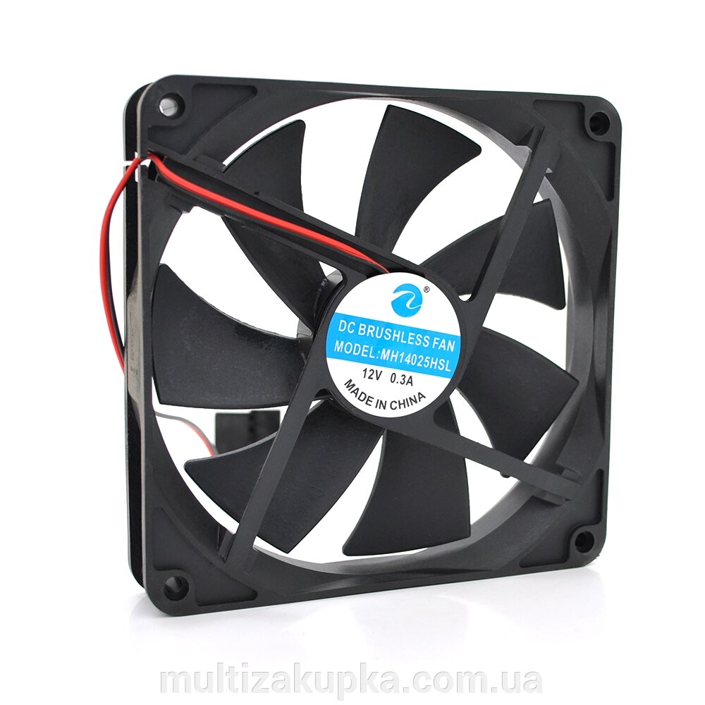 Кулер для охлождення серверних БП MH14025HSL DC sleeve fan 2pin - 140 * 140 * 25мм, 12V, 2300об / хв від компанії Mультізакупка - фото 1