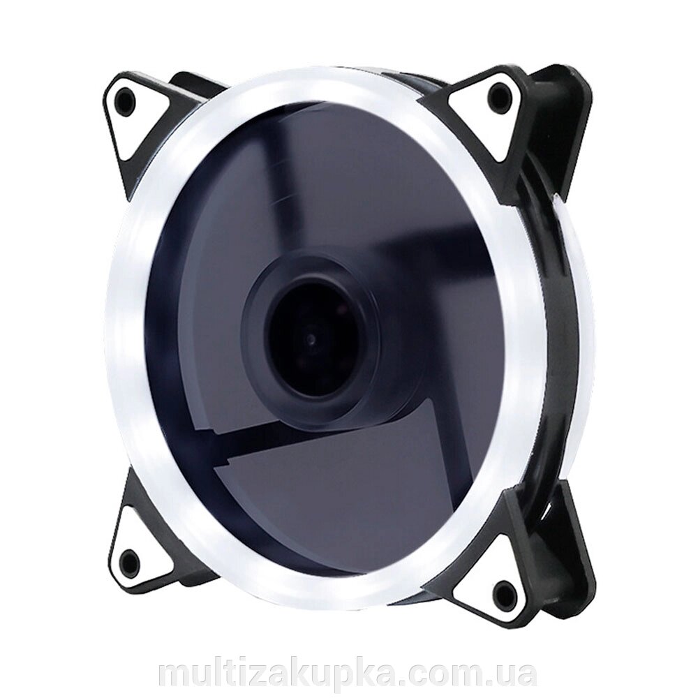 Кулер корпусний 12025 DC sleeve fan 3pin + 4pin - 120*120*25мм, 12V, 1100об/хв, White, двосторонній від компанії Mультізакупка - фото 1